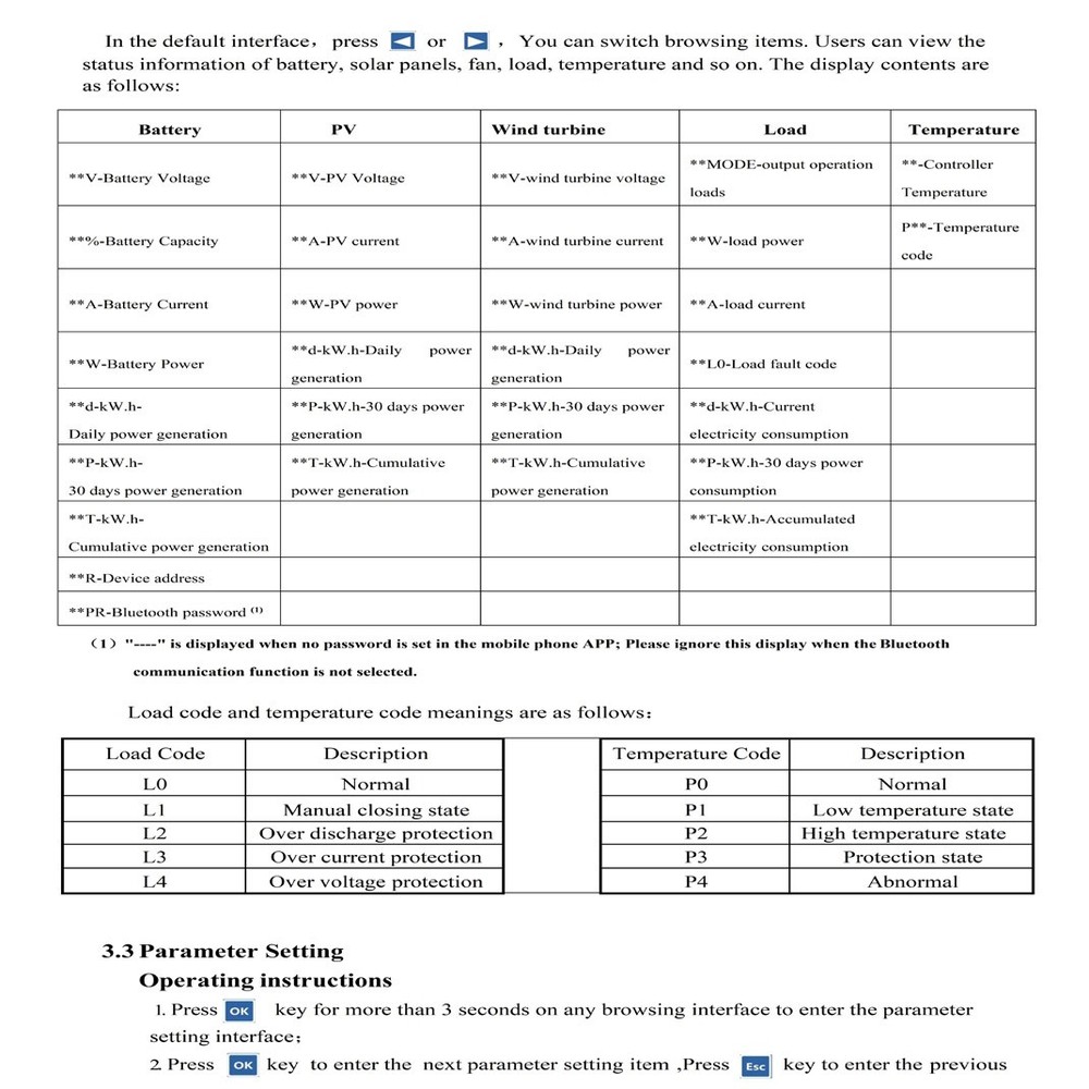 Smart Power Controller LCD Bluetooth Solar Wind Auto Transfer Switch 12V 24V 48V