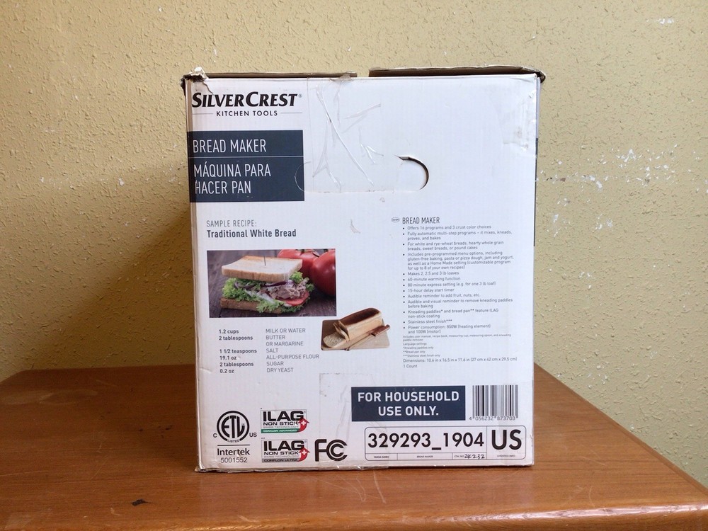 SilverCrest SBB 850 D2 Large Bread Maker in White 16 Programs