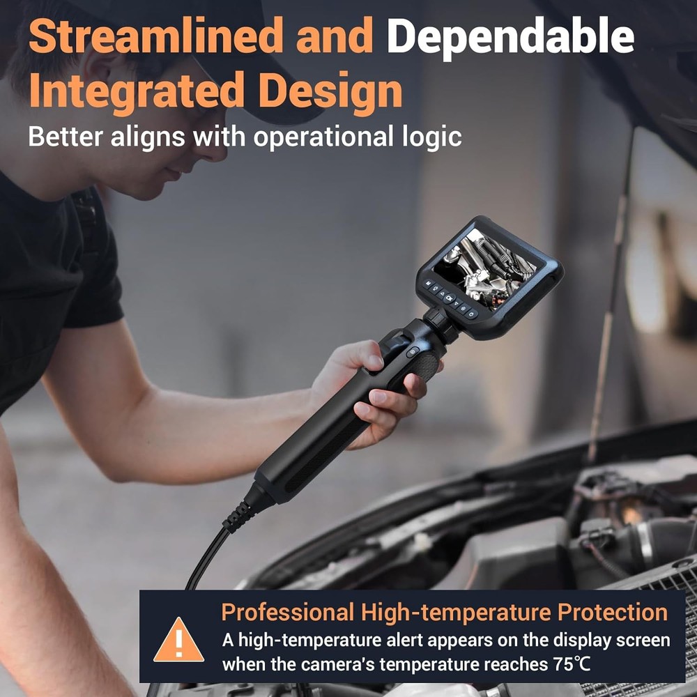 2-Way Articulating Borescope Endoscope Camera Inspection LED Light +1.5M Cable