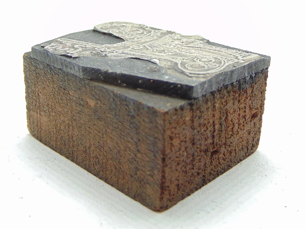Printing Letterpress Printers Block Man With Huge Key