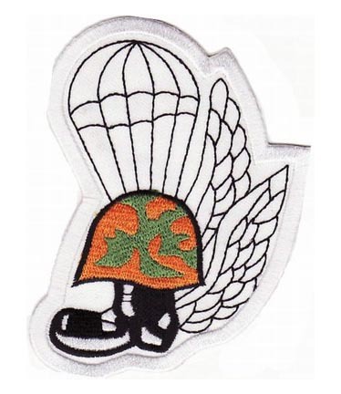 Fallen Paratrooper Helmet & Boot Patch, Military Patches