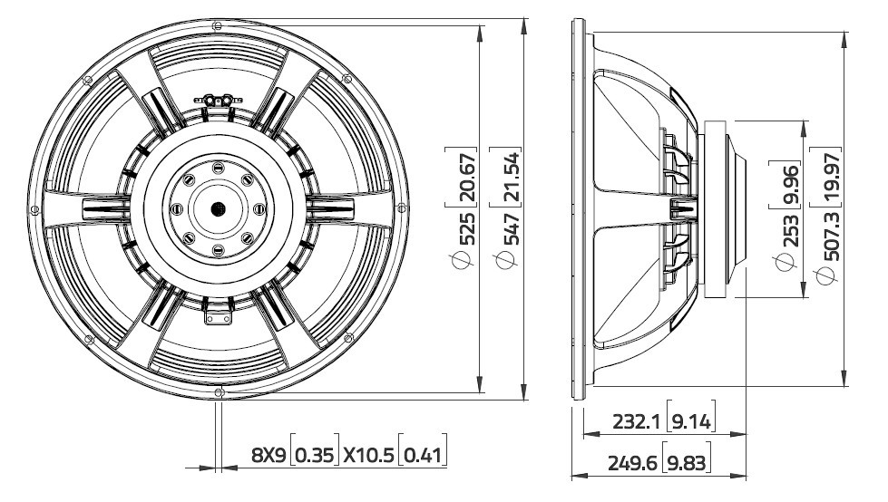 LaVoce 21" 4000 Watt 8ohm SAF214.50 Subwoofer ULF 4.5" VC Pro Audio Home Theater