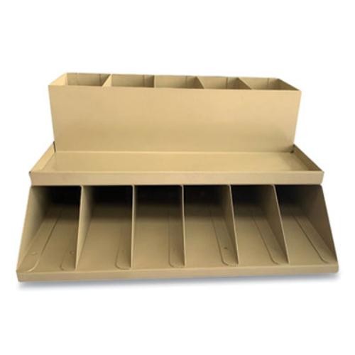 Controltek 500013_40 Coin Wrapper Bill Strap Rack 11 Compartment Beige
