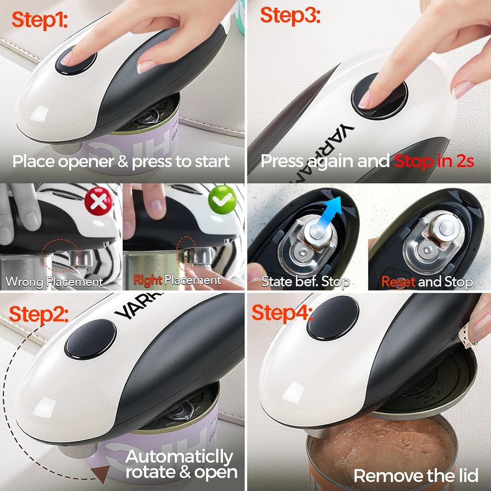 Electric Can Opener One Touch Rechargeable Automatic Openers Kitchen Fits All