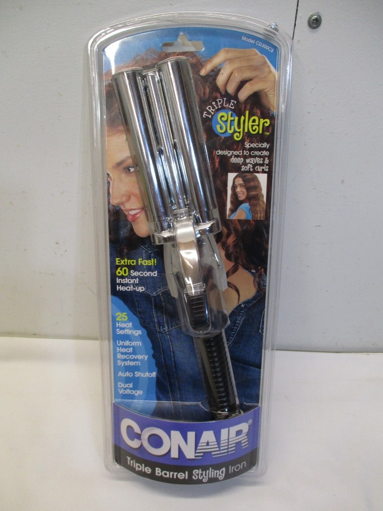 CONAIR TRIPLE BARREL STYLING IRON CD300CS