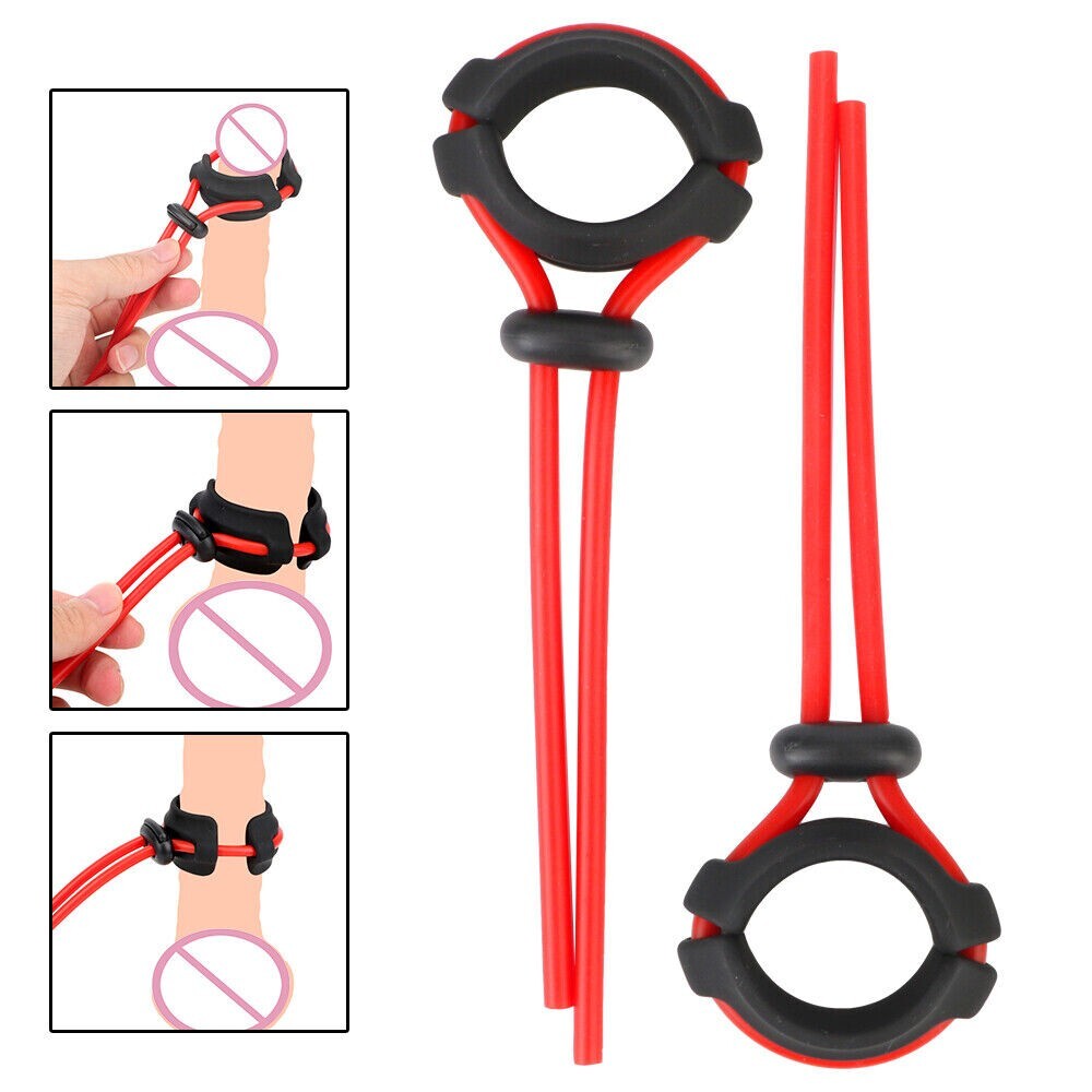 Ball Stretcher Enhancer Squeeze Scrotum Testicle Silicone Ring Delay Ejaculation