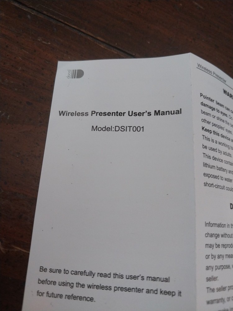 Wireless Presenter Pointer PowerPoint Clicker, RF 2.4GHz Mouse Volume