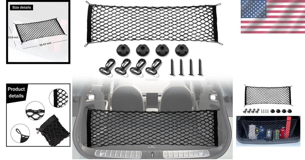 Stretchable Adjustable Cargo Net - Trunk Storage Solution for SUVs & Trucks
