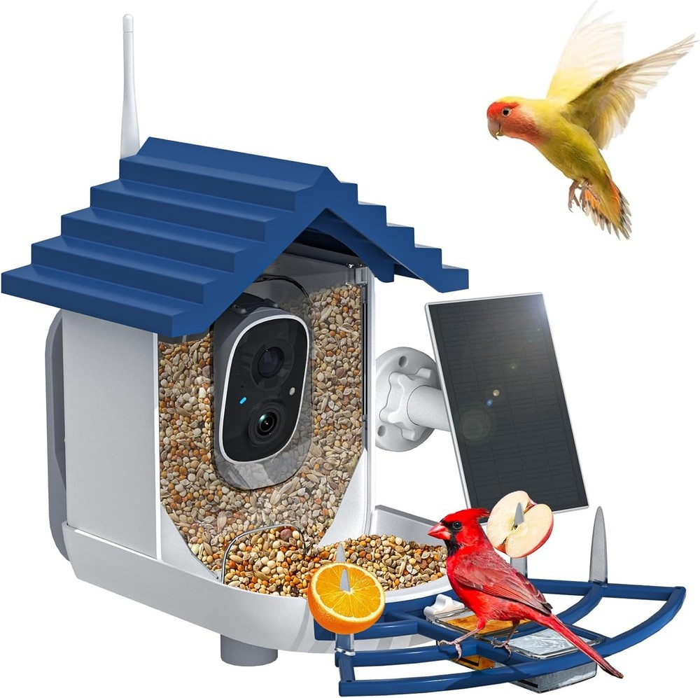 Smart Bird Feeder with Camera Solar Powered & AI Bi rd Identification