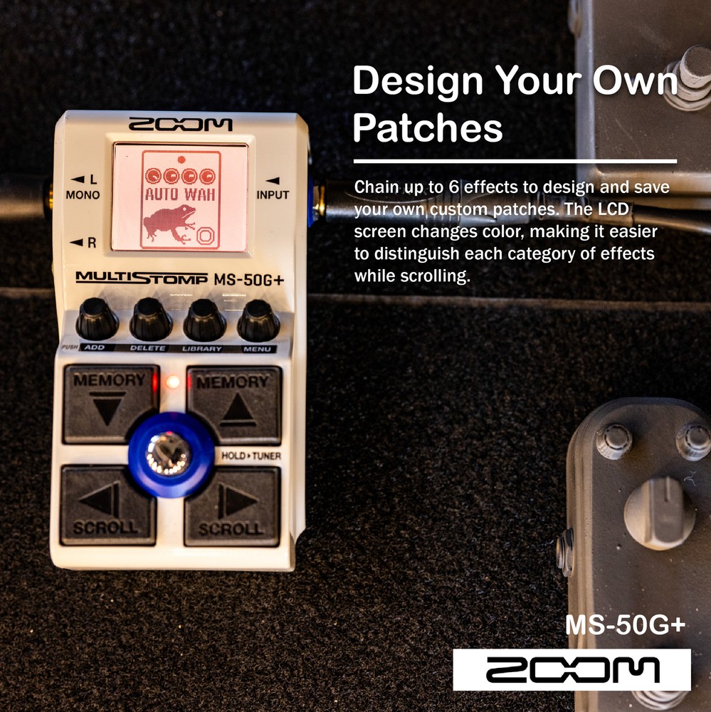 Zoom MS-50G+ MultiStomp Multi-FX Guitar Pedal Bundle