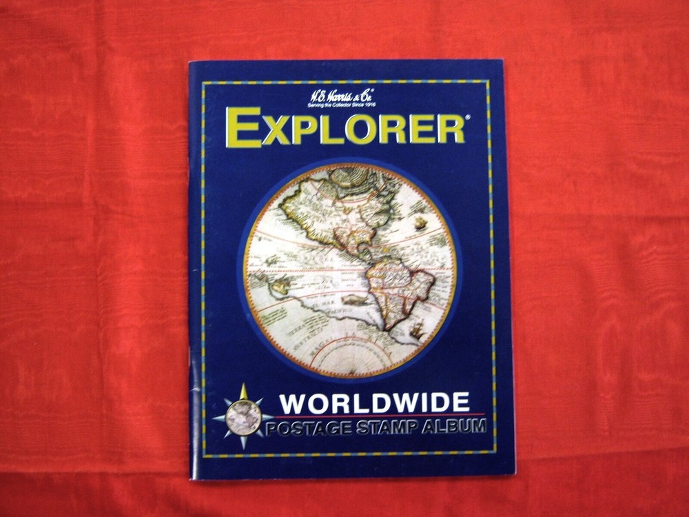 HE HARRIS WORLDWIDE EXPLORER STAMP ALBUM BEGINNER COLLECTOR ALBUM 64 PAGES
