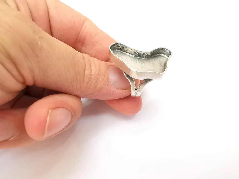 Amorphous Ring Setting Resin Ring Blank Mounting Adjustable Dried Flower Rings