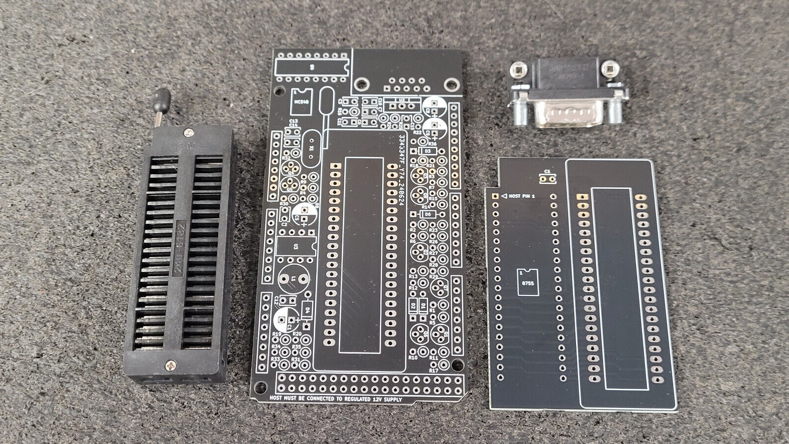 MCS-48 (8748/8749/8741/8742/8048/8049/8050/8755) Programmer PCB's & 1 ZIF Socket