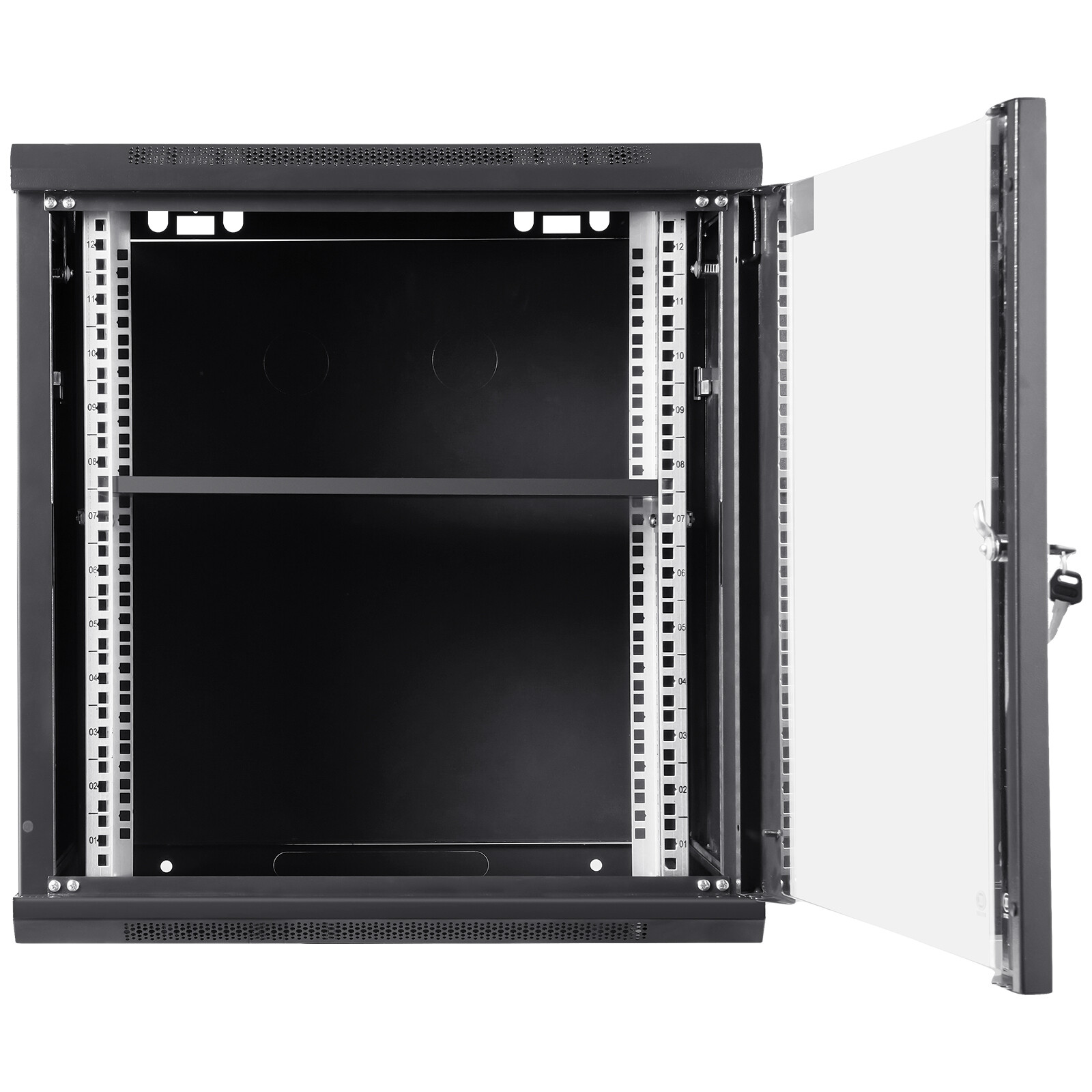 VEVOR 12U Wall Mount Network Server Rack Cabinet Enclosure 15.5'' Deep Door Lock