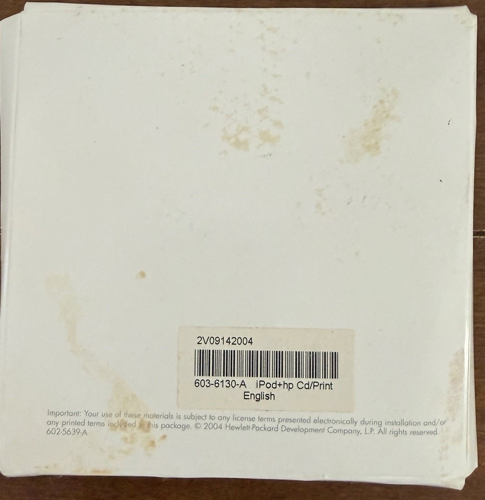 Ipod + Hp Install Cd - 691-5174- A 2004 Hewlett Packard Development Co