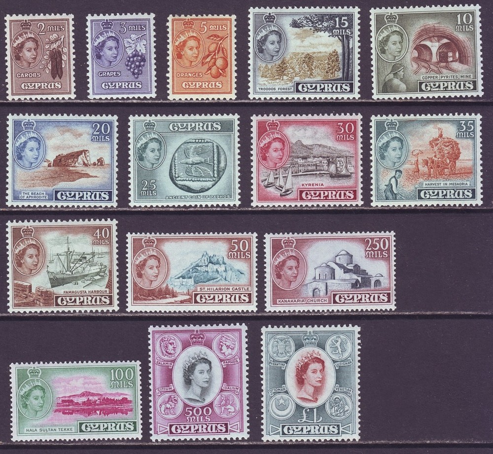 Cyprus 1955 SC 168-182 MNH Set