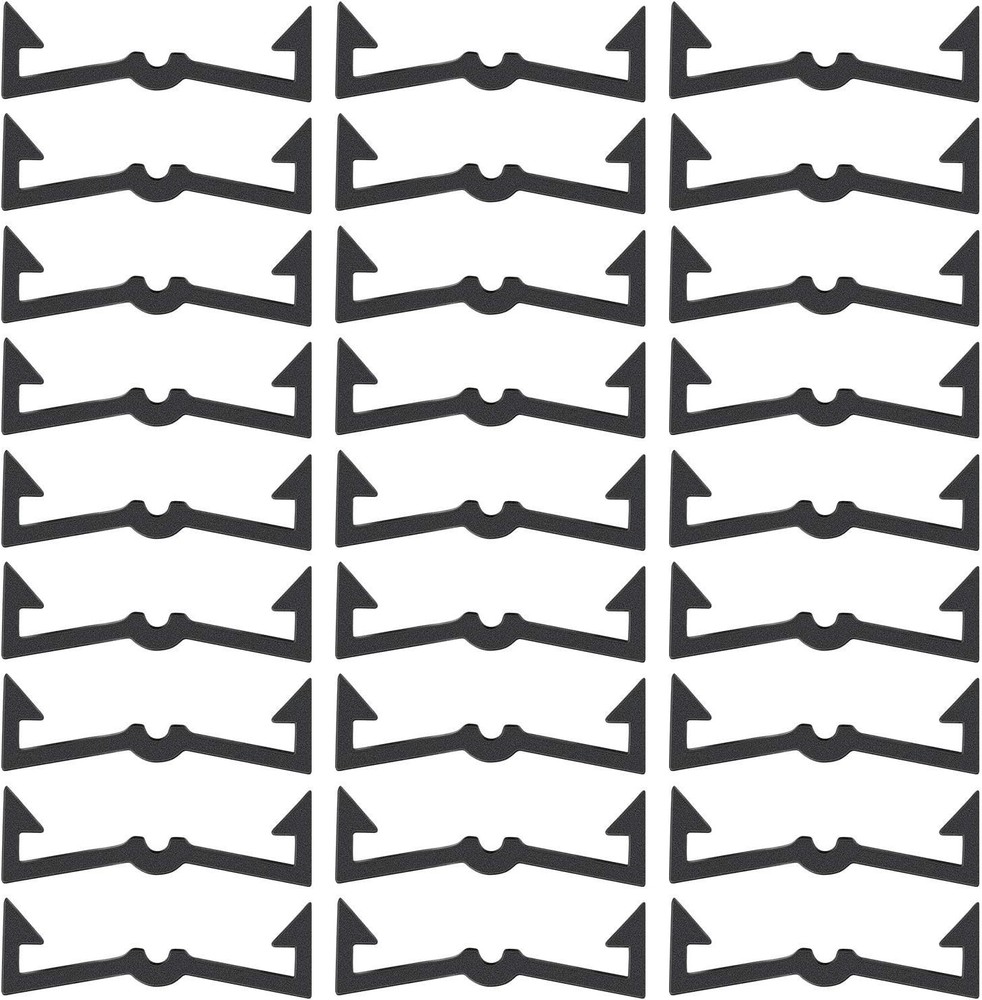 Practical Black Plastic Peg Hook Clip Retainers - 50 for Organized Storage