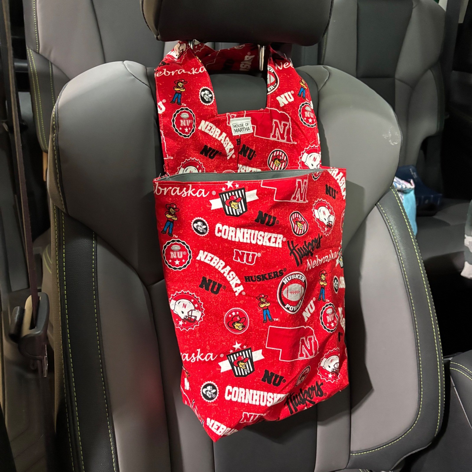 Car Trash/Utility Tote Bag NU Herby Crest Design 9" w x4" dx 12" l Handmade