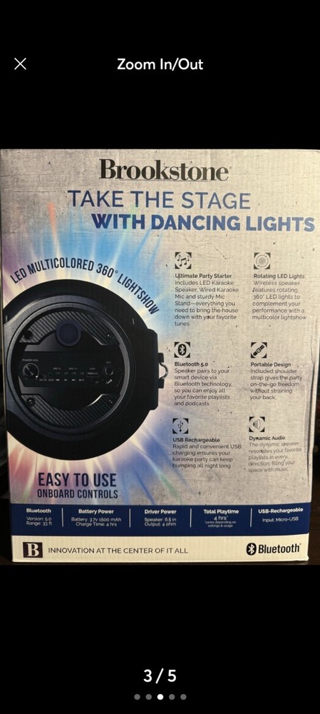 Brookstone 360 Karaoke Speaker Plus Microphone