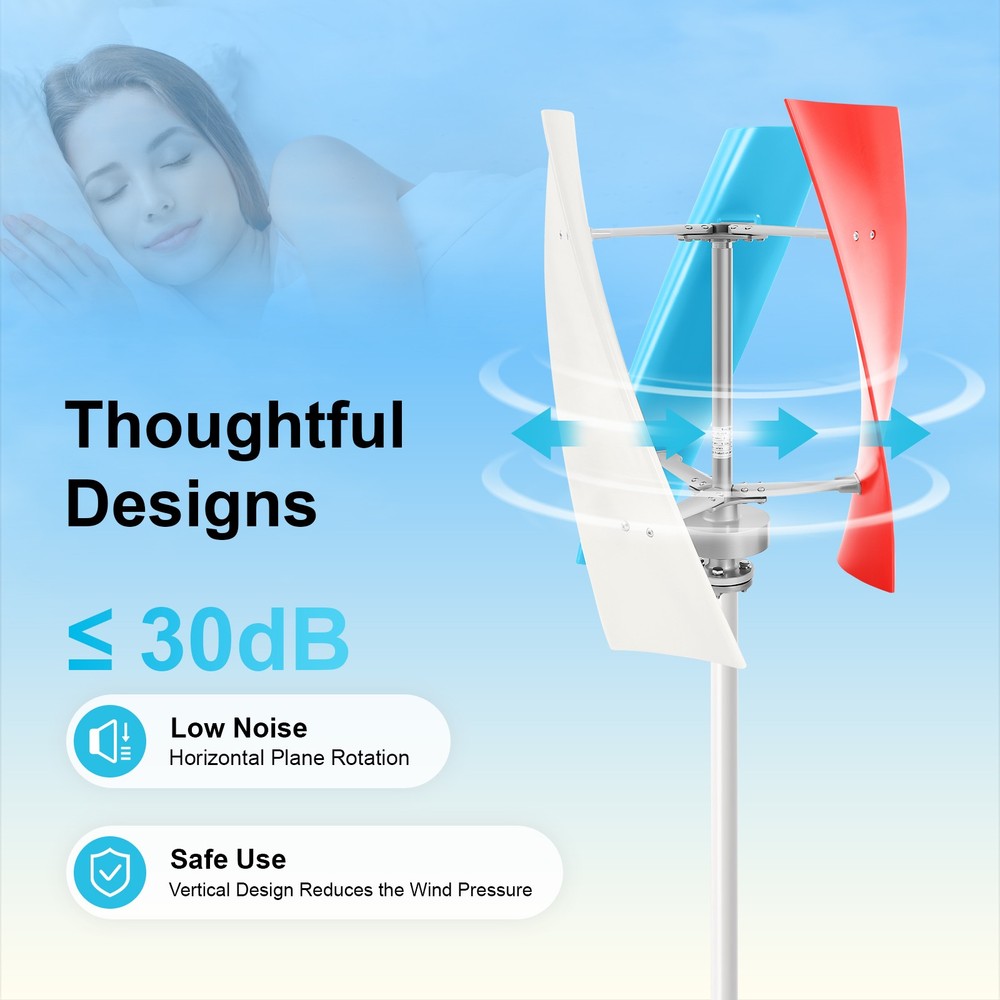 Vertical Axis Wind Power Turbine Generator Controller Home Windmill Kit 400W 24V