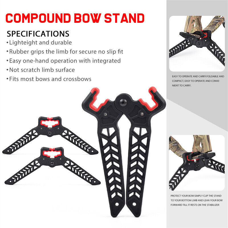 Folding Compound Bow Stand Holder Rack Bracket For Archery Target Shooting(S)