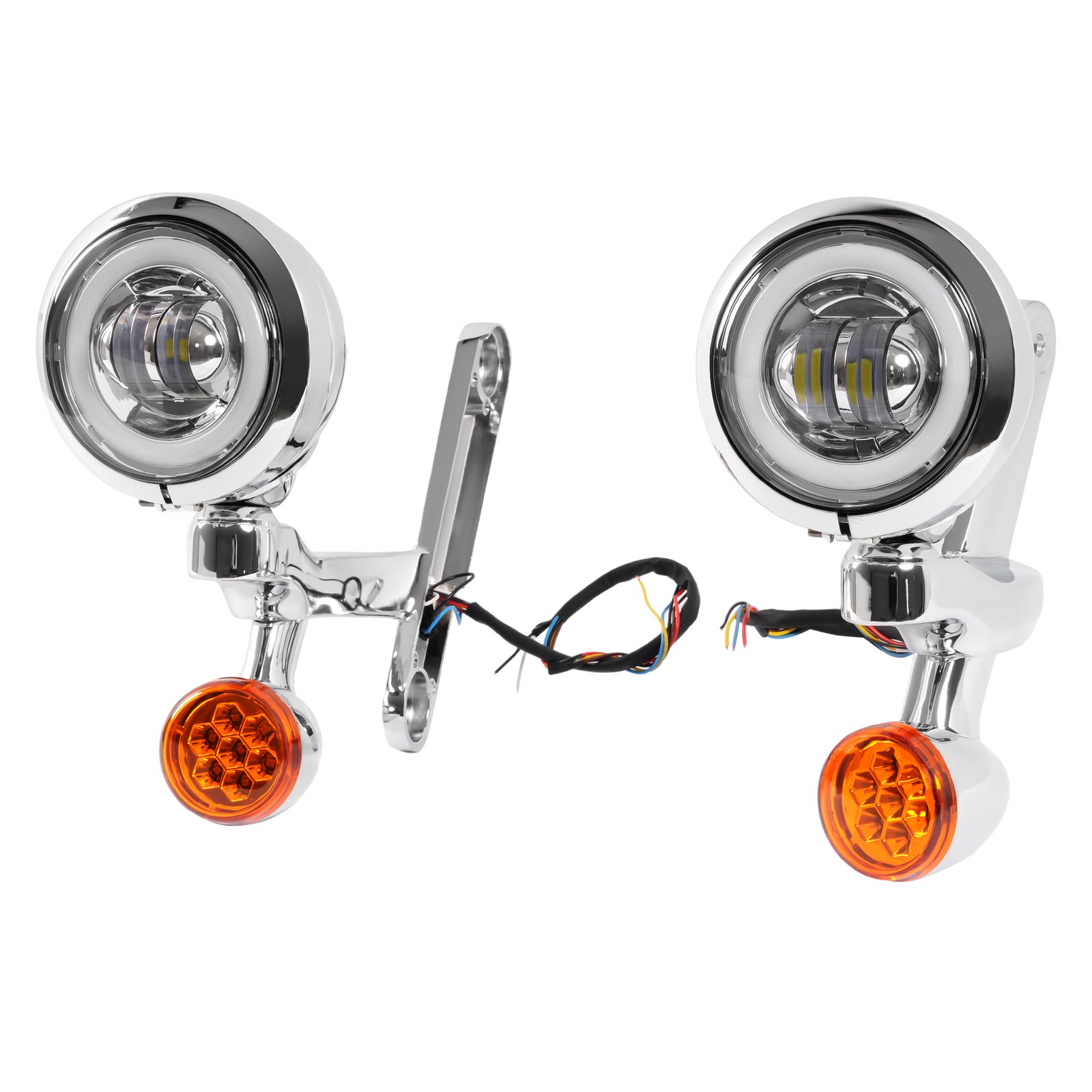 LED Fog Light Turn Signal Spot Bracket For Harley Electra Street Glide FLHX FLHR