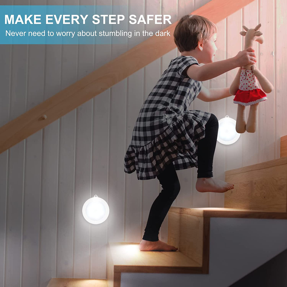 Mlambert 4 Pack Motion Sensor LED Night Light, Non-Fall Cordless Battery-Powered