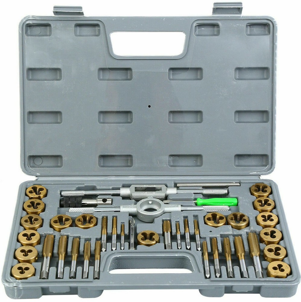 40 pcs Tap and Die Set Titanium Thread Renewing Tools SAE
