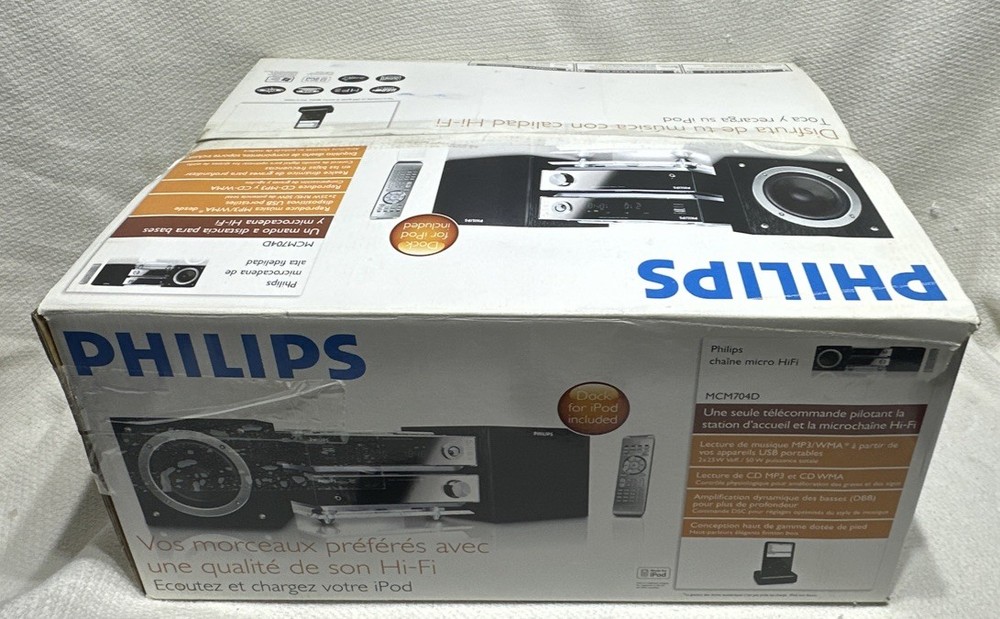 Philips MCM 704D micro audio system - TESTED and WORKS, No REMOTE..((A-3))