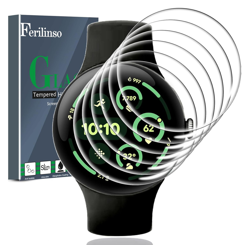 Ferilinso 6 Pack for Google Pixel Watch 3 Screen Protector 45mm, Transparent