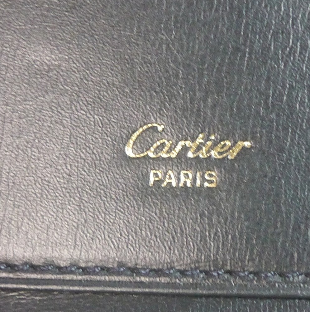 Authentic Cartier Sapphire Line Notebook Cover Leather #2065
