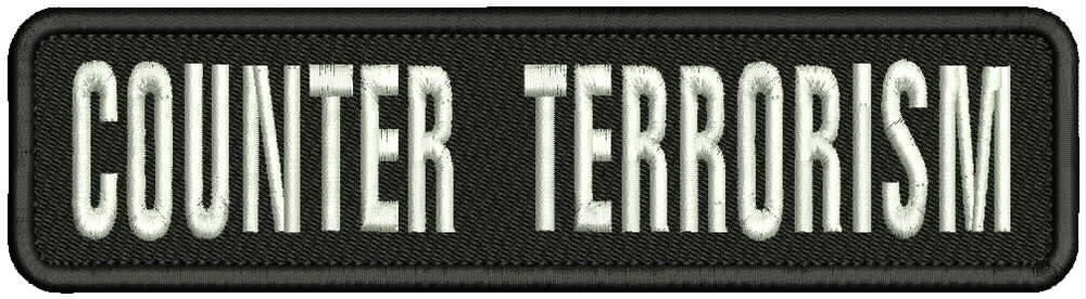COUNTER T  Embroidery Patch 2X8  hook on back BLK/WHITE