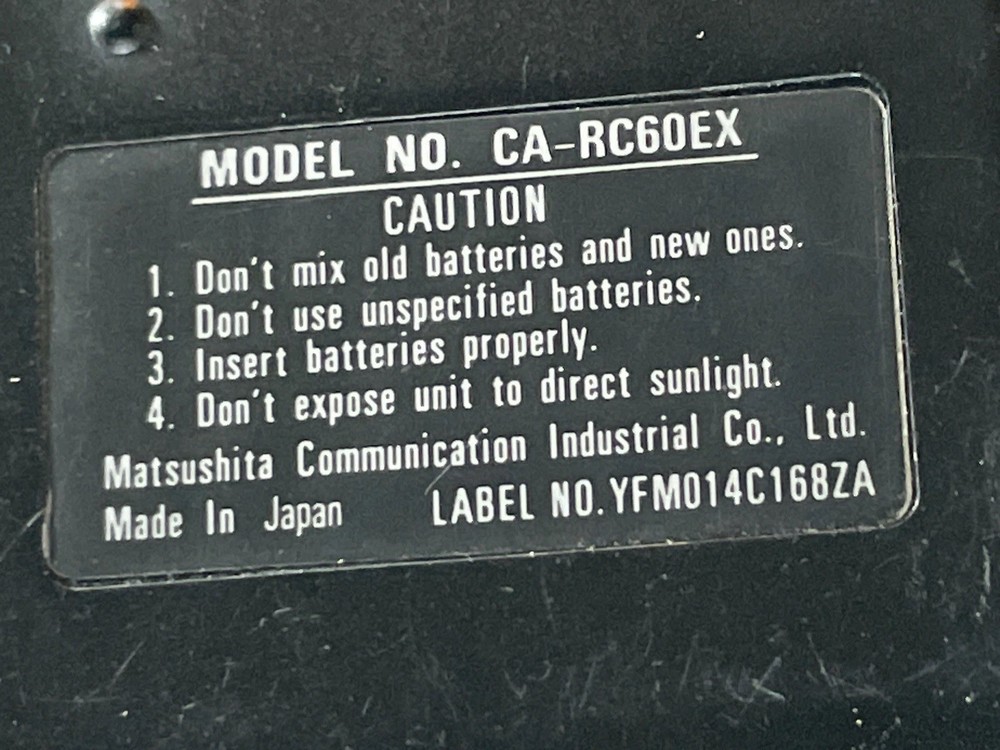 PANASONIC CA-RC60EX CAR STEREO REMOTE CONTROL PANASONIC CA-RC60EX REMOTE TESTED