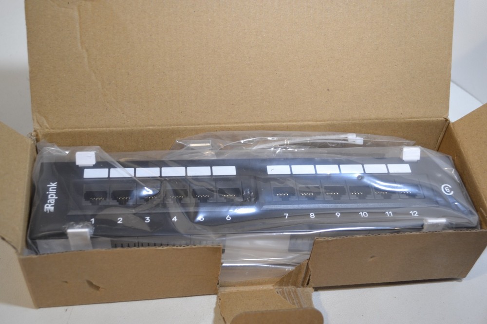 12 Ports Patch Panel Punch Down Cat 6 with Frame