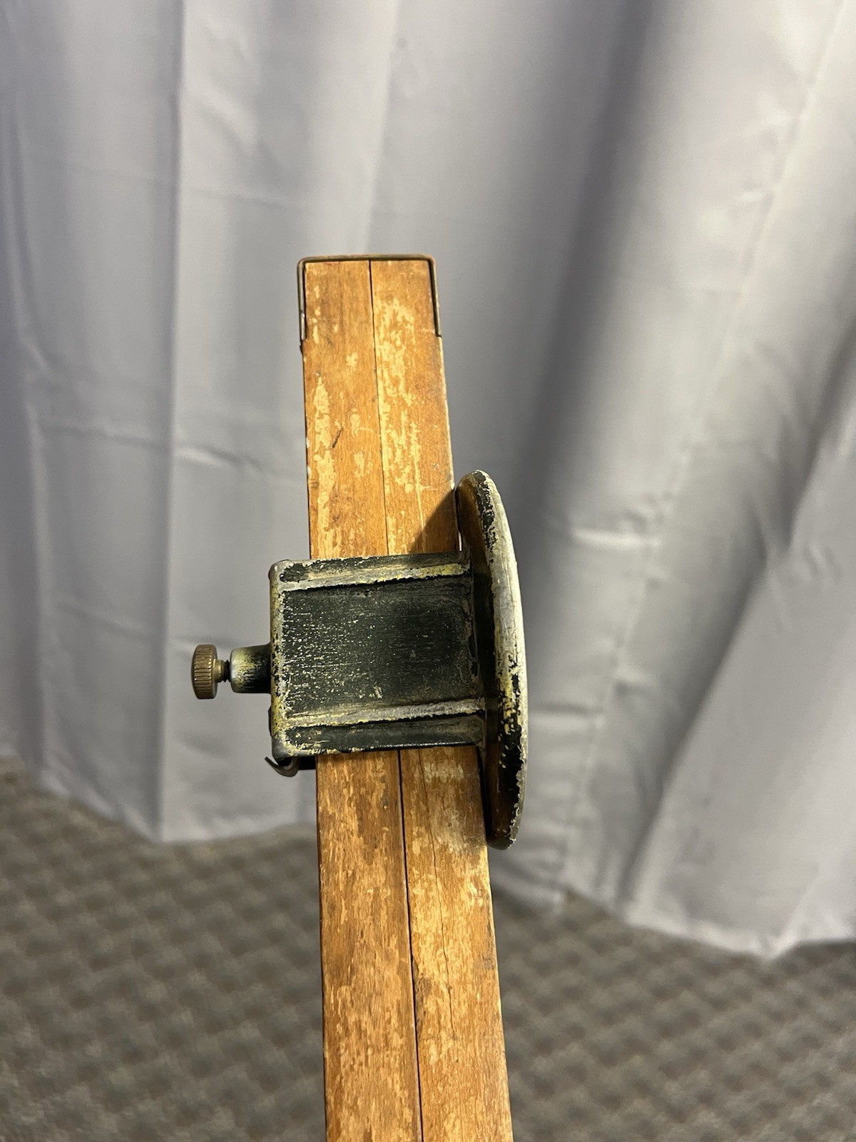 Vintage 10 Ft WOOD MEASURING STICK grade rod rule surveying story pole wall art