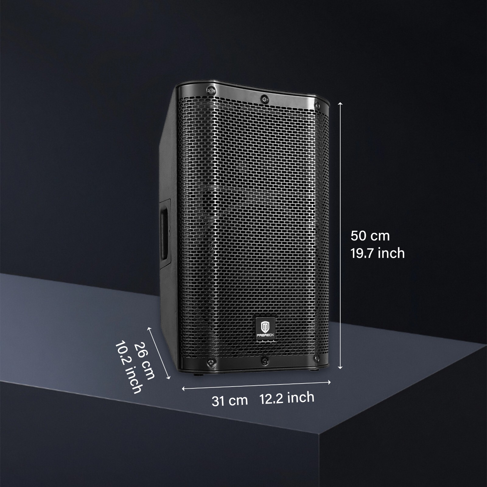 PRORECK PA Speaker System, 4-Channel Powered Mixer, 2*10'' Passive Speaker 1800W