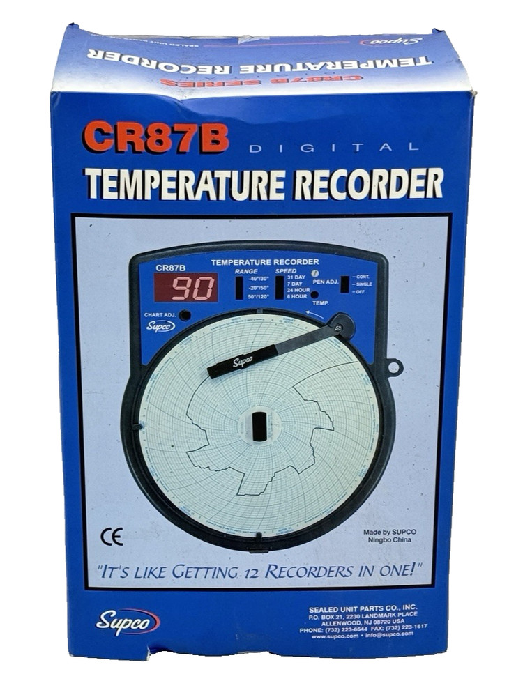 Supco CR87B Temperature Chart Recorder - Fahrenheit Version ***SEALED BOX***