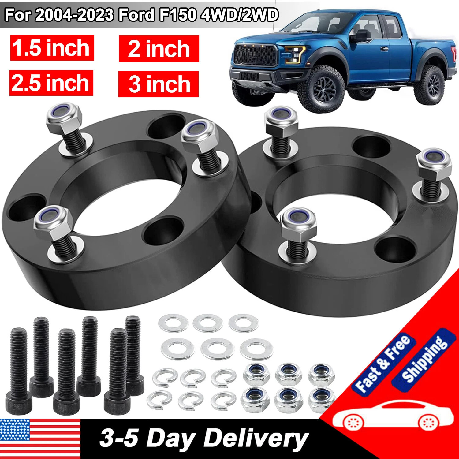 1.5/2/2.5/3 inch Front Leveling Lift Kit for 2004-2024 Ford F150 2WD 4WD
