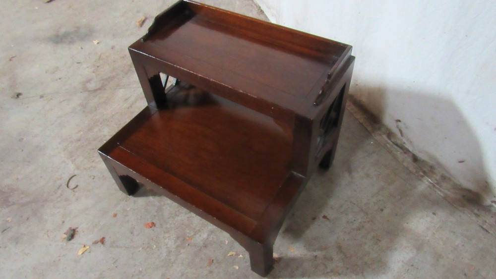Drexel Bed Steps Stool Mahogany Chippendale