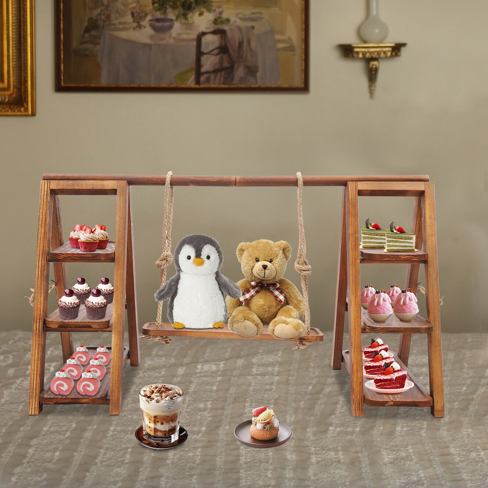 3 Tiers Solid Wood Simple Serving Tray Dessert Stand Decorated Cupcake Rack