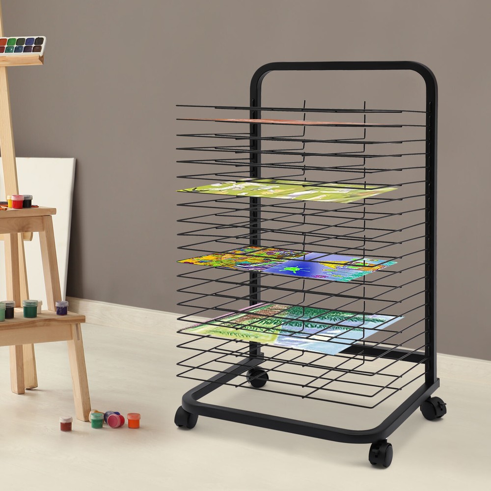 Art Drying Rack For Classroom | Functional & Mobile Paint Drying Rack with Wheel