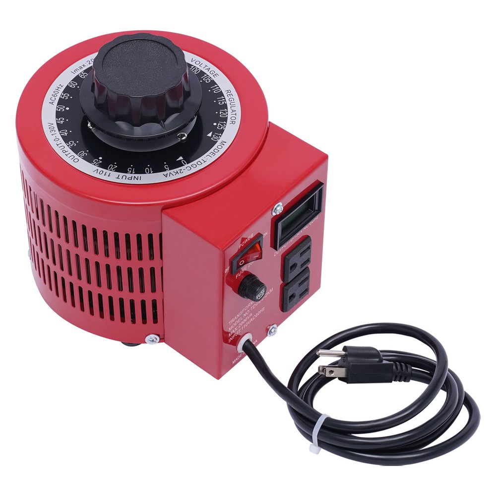 AC Variac Transformer Variable Red Voltage Regulator Metered 2000VA 20Amp 0-130V