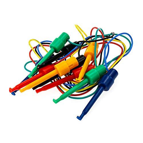 5 Pack Electrical Dual Lead Test Hook Clips Silicone Test Cables for Electronics