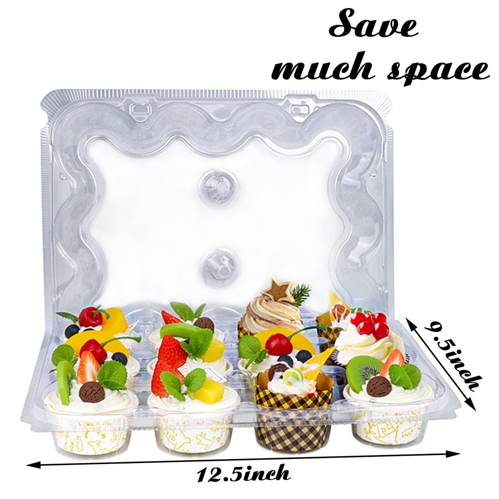12 Counts X 15 Sets Cupcake Containers 12 Count Cupcake Boxes Plastic Cupcake Ca