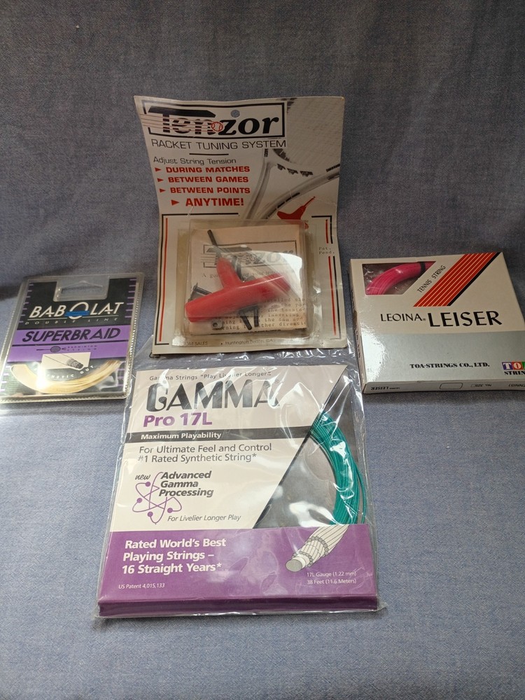 Tennis Racket Replacement Strings-Three(3) Packs and Racket Tuning System