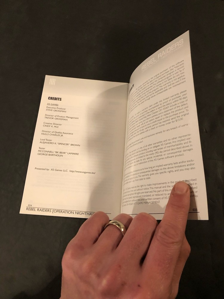 rebel raiders operation nighthawk ps2 Manual only