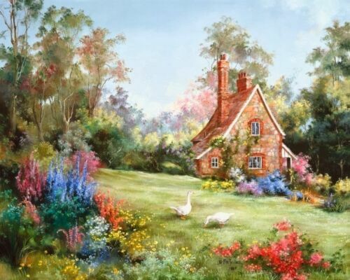 Chart Needlework Crafts DIY - Counted Cross Stitch Patterns - Geese Cottage