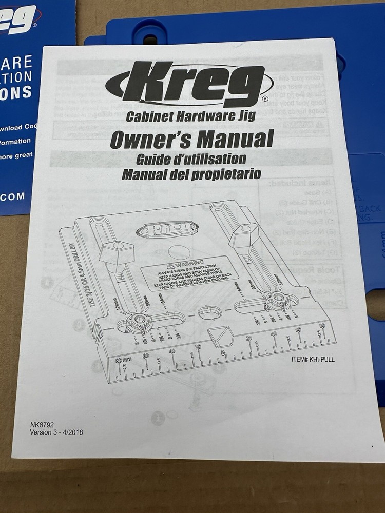 KREG KHI-PULL Cabinet Hardware Jig 1 pc