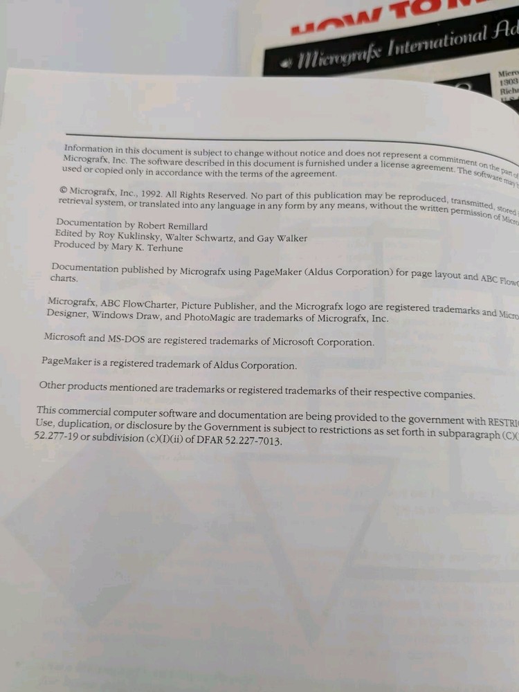 MicroGrafx ABC FlowCharter 2.0 Software 3.5 Disk For PC Windows BIG BOX VTG