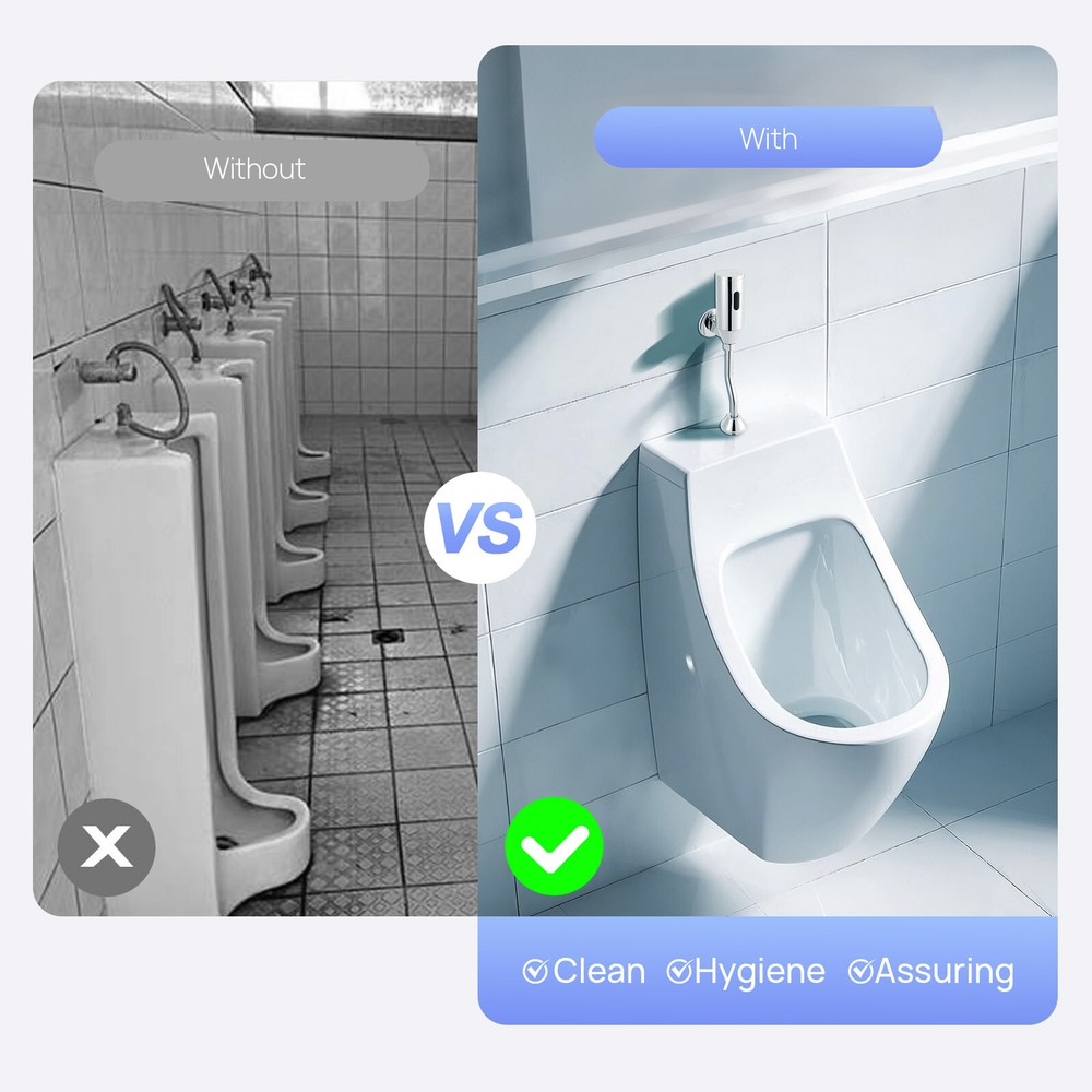 Automatic Urinal Flush Valve Toilet Urinal Flush Valve Touchless Wall Mount
